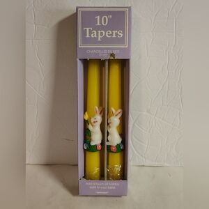 Amscan Easter Bunny Taper Candles Yellow 10" Vintage Brand New In Box